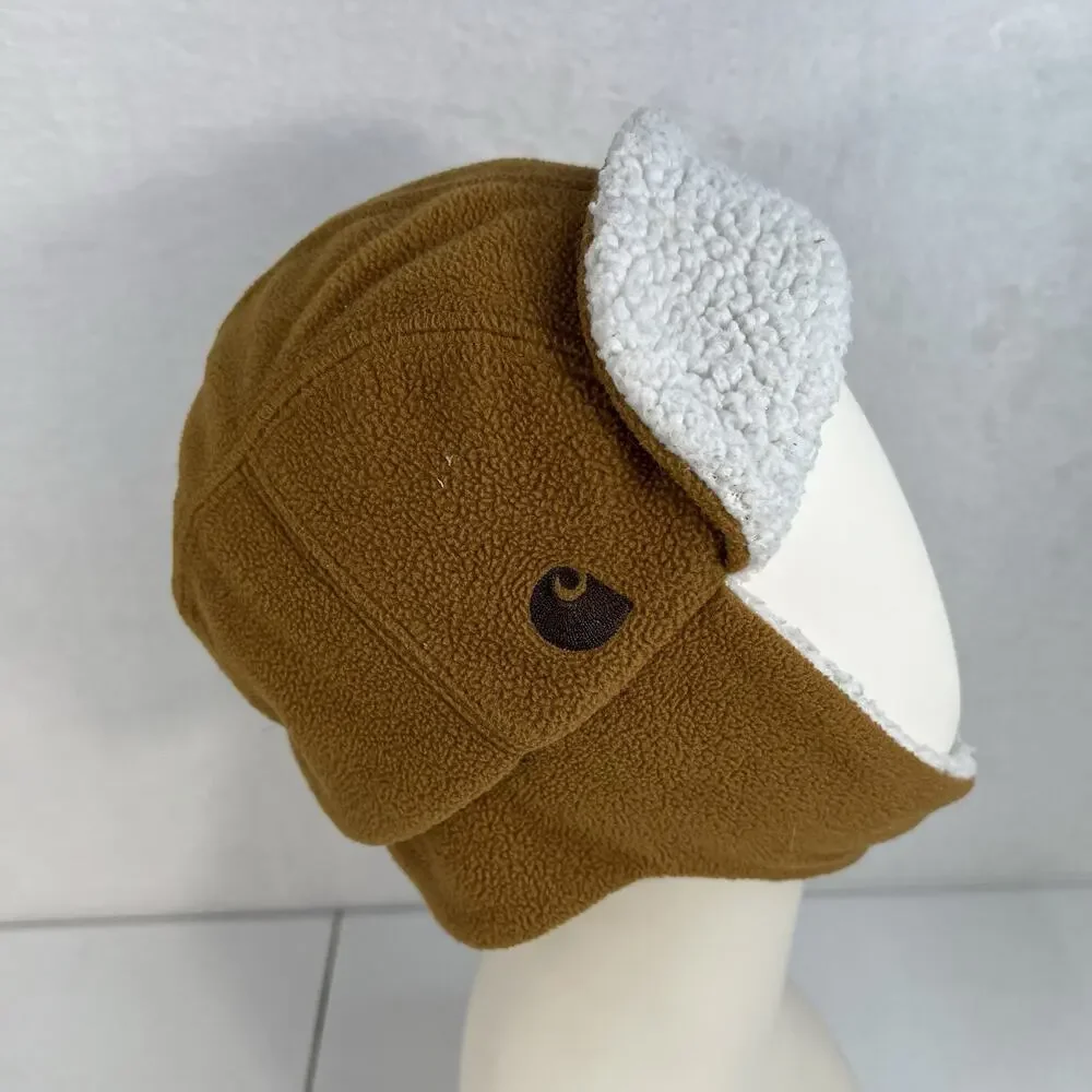 Carhartt Hat Infant Toddler Brown Faux Fleece-Lined Ear Flap Child's Trapper Hat